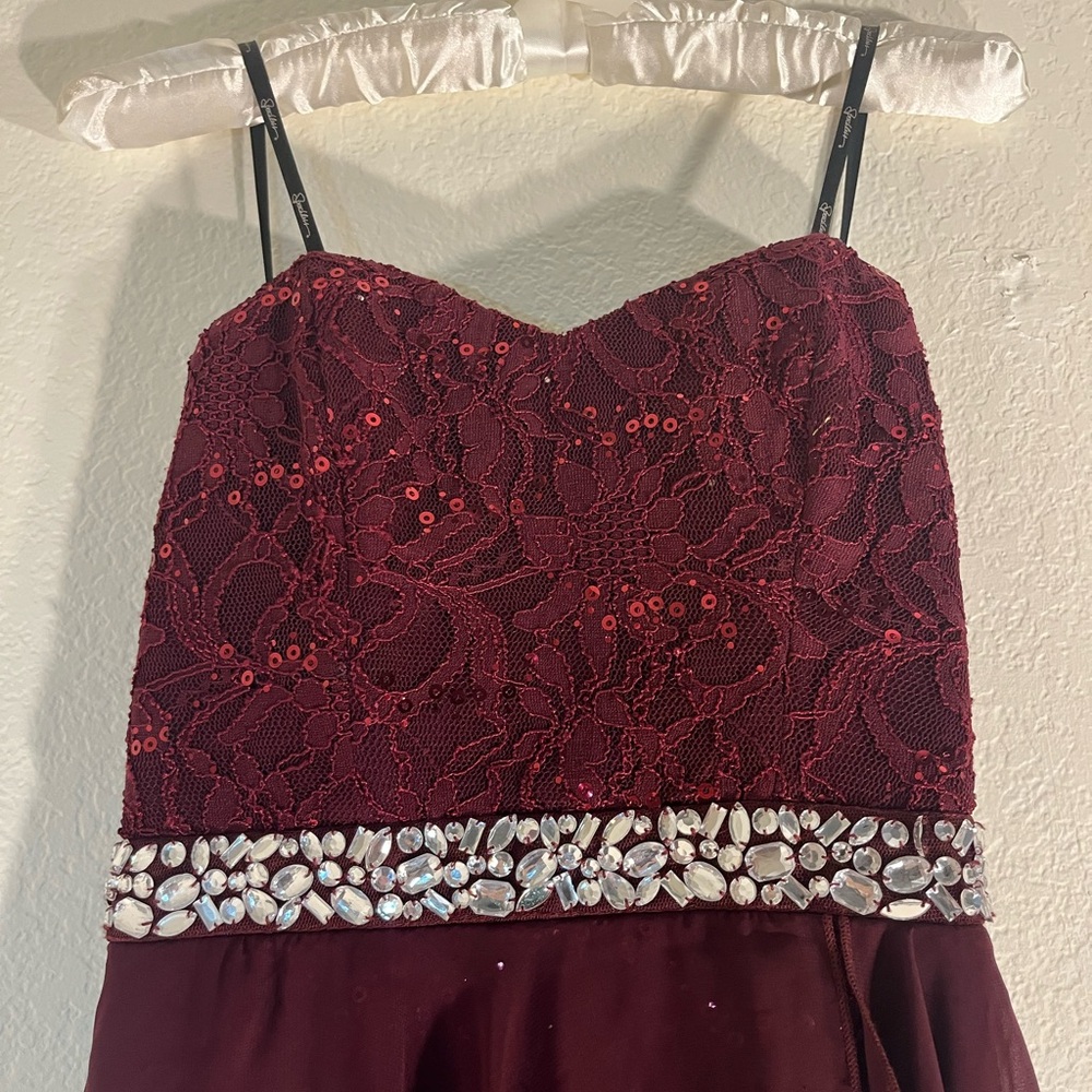 Speechless Deep Maroon Strapless Dress - Picture 2 of 8